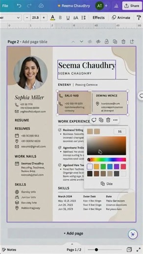 Modern Resume Canva Template: Editable CV & Cover Letter