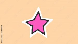 Pink star explosion VFX effect. Hand drawn frame by frame animation.