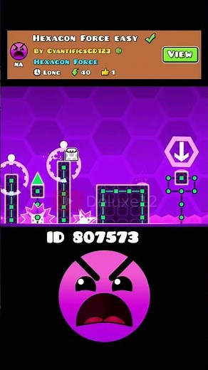 Hexagon Force Easy INSANE run #geometrydash #deluxe12 #gd