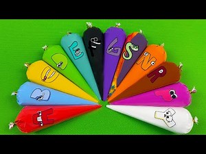 Alphabet Lore - Looking Slime Rainbow With Piping Bags Coloring! Satisfying Slime Video