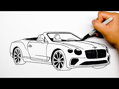 How to draw a car - Bentley Continental GT - Step by step