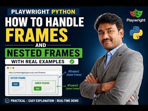 Handle Frames, Nested frames and fileupload. #playwright #playwrightpython