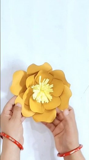 DIY big paper flower/how to make a flower with paper #shorts #paperflower #diy #papercraft