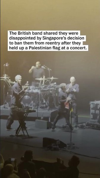 Two members of Massive Attack banned from Singapore after pro-Palestinian display