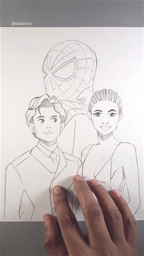 Tom Holland & Zendaya drawing | Spiderman Drawing | Spider-Man: Brand New Day Drawing #art #shorts