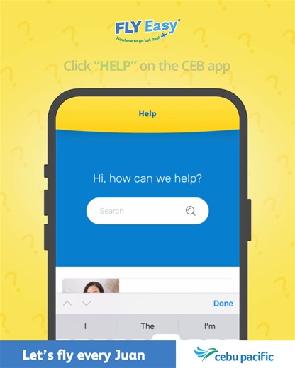 Got any questions for your bookings and travels? The CEB Help Center is your go-to platform for all your concerns! It’s available 24/7 on the CEB App and website so you can access it anytime and anywhere! For all your concerns, you can visit the app or go to www.help.cebupacificair.com Fly easy, nowhere to go but app! Book now at www.cebupacificair.com and #LetsFlyEveryJuan | Cebu Pacific Air