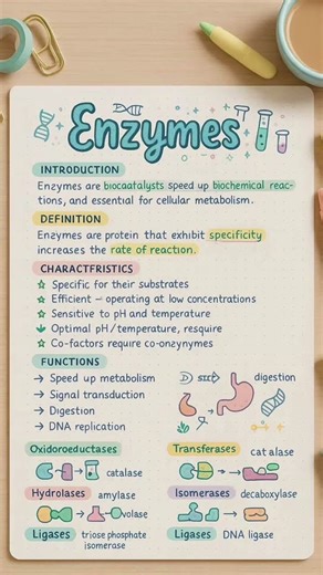 Enzymes easy notes #biology #enzymes #education