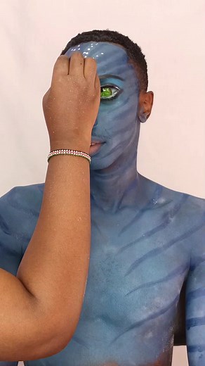 Male Avatar Face Paint Makeup Tutorial