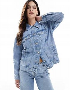 ONLY oversized denim jacket in acid wash blue | ASOS