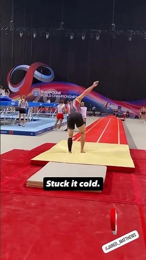 Jared Matthews (CAN) Men's tumbling training at 2025 Pamplona Trampoline World Championships