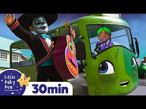 The Wheels on The Bus +More Halloween Nursery Rhymes for Kids | Lellobee