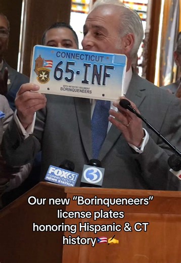 Connecticut is proud to honor United States veterans through a series of commemorative license plates, and this new plate honoring the Borinqueneers celebrates this unit's unique place in American history, particularly during armed conflicts in which hundreds of its members gave their lives in service to our country. We thank the Borinqueneers for their service and contributions to the U.S. Army.