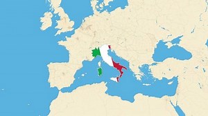 Italy Map with flag zoom in