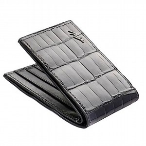 Premium Alligator Leather Wallet – Exotic & Elegant - Lacquer Grey