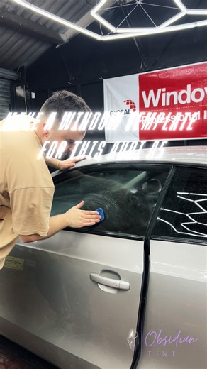 Making a precision template for a frameless Audi A5 window. No guessing, just clean shaping before the film goes on. This is where a smooth install really starts. #ObsidianTint #windowtint #professional #tinting #audi