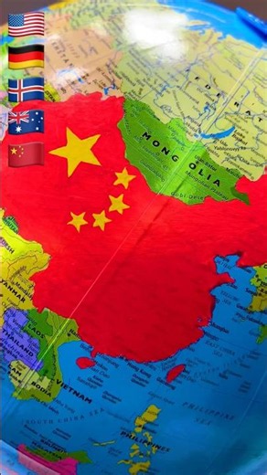 🌏🇨🇳 China Flag Drawn on the World Map | Amazing Flag Art Challenge