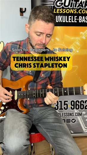 Go Guitar Lessons on Instagram: "🎸 Solos You Should Learn (Beginner Edition – #5) This one’s got that perfect mix of soul and blues — Chris Stapleton’s “Tennessee Whiskey,” played in the key of A major. It’s a fantastic solo for players learning tone control, vibrato, and feel. We offer: 🎸 In-home lessons in the Ottawa area 🌍 Virtual lessons available anywhere Learn guitar, piano, ukulele, or bass with one of our pro teachers. ➡️ Message us or visit our site to start your trial lesson today!