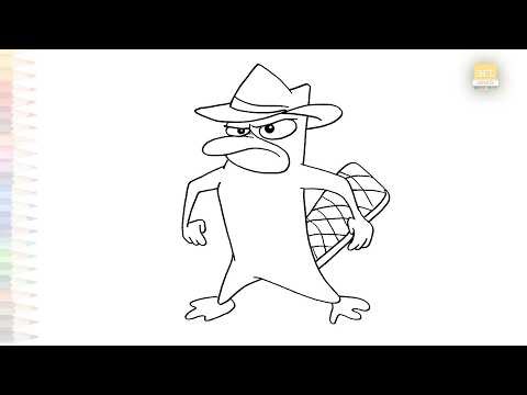 Perry the Platypus easy drawing | Cartoon sketches | How to draw A Perry the Platypus step by step