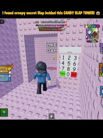 I found creepy secret Slap behind this Candy Slap Tower 😱 (@roblox)