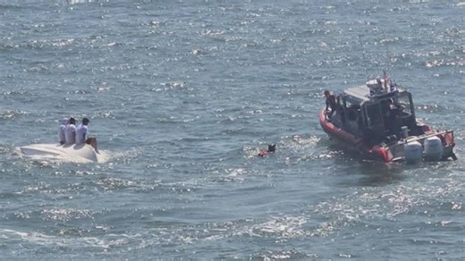 Coast Guard rescues 3 after boat capsizes near Sargent