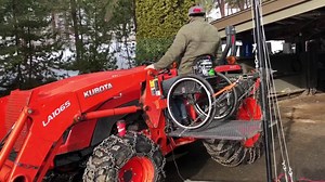 9.5K views · 225 reactions | And here’s the lift in action. The tractor is one of the hardest things for me to get on because of the big fenders and small area to get through. The lift makes it a lot easier to get on that heaving myself up from out of my chair, it just takes some lining up. This is my second time ever doing it so it’ll only get smoother.  - Elizabeth | Bruce Cook | Facebook
