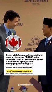 Info detail silakan kunjungi link berikut ini : bit.ly/canadagovtscholarship Silakan ketik link di browser menggunakan huruf kecil semua #beasiswa | Info Beasiswa Luar Negeri