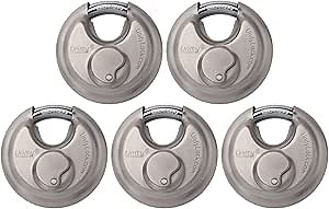 Unity Lock 2 3/4" 70mm Stainless Steel Discus Lock for Self Storage Unit Van Trailer Container, Multi Purpose Premium Manager Lock Same Keyed Alike (5)