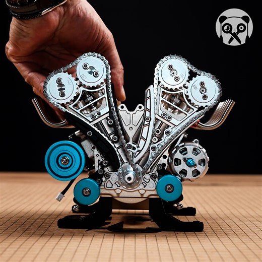1.4M views · 10K reactions | Building a detailed V8 metal engine model | Crafty Panda | Facebook