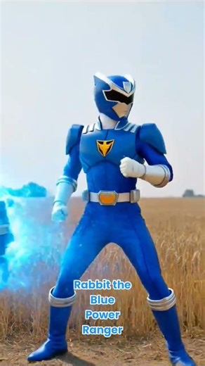 Blue Ranger energy activated! 💥Small bunny. Big brain. Bigger power. 🧠💙