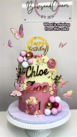 Delicate Twins Cake for 2026 with Fairies and Butterflies