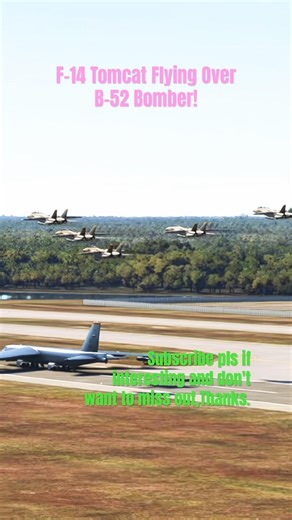 F-14 Tomcat Flying Over B-52 Bomber! IT'S so Cool!