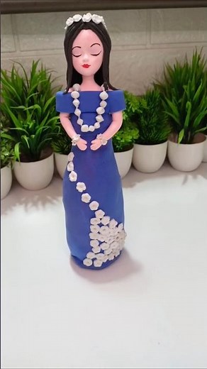 🌸 Beautiful Clay Doll Making | DIY Girl Figurine |Super Clay Art for Beginners🌸#clayart#viral#shorts