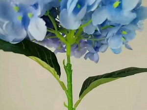 6PCS Premium Blue Silk Hydrangea Artificial Flowers Bouquets - Realistic Fake Hydrangea with Stems, Faux Flower Arrangement for Home Wedding Party Baby Shower Table Centerpieces Decoration