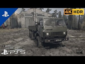 MudRunner PS5 4k | Water Fording, Watchpoints & Route from Garage | Crossing Map