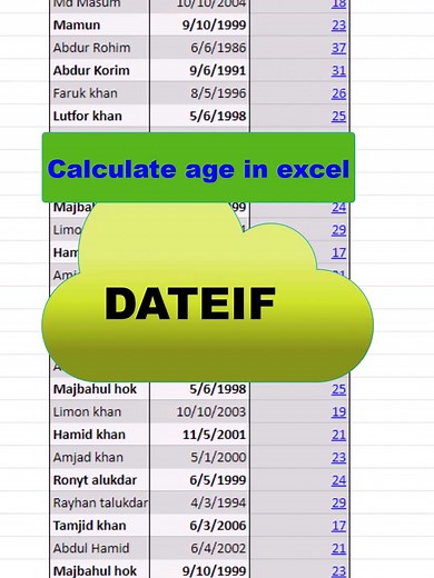 DateIF in Excel - Daily Excel Tips & Tricks #fyp #foryou #foryoupage #excel #exceltips @tiktok @bdtiktokofficial