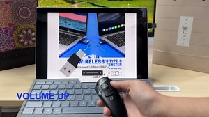 2-in-1 USB Type C Presentation Clicker Wireless Presenter Remote Clicker for PowerPoint Presentations with Laser Pointer, Rechargeable USB C PowerPoint Clicker Slide Advancer for Computer/Mac/Laptop