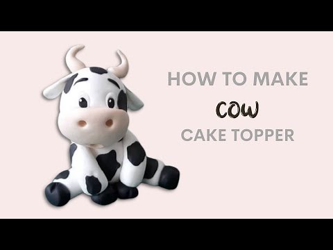 Cute Cow Cake Topper