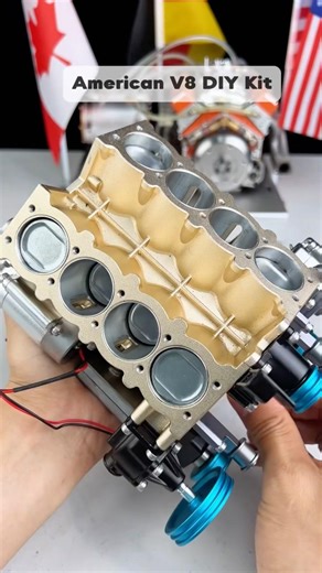 Vortrixe V8 engine metal assembly DIY model kit. #engine #v8 #engineering #diy #musclecar