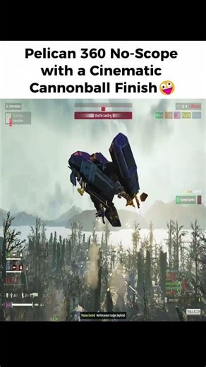 Pelican 360 No-Scope with a Cinematic Cannonball Finish 🤪 | #helldivers2 #gaming #shorts