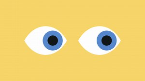 Download Eyes blinking in colorful animated footage for free