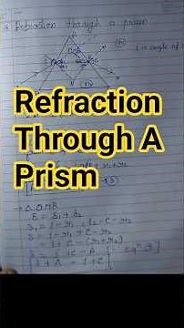 Refraction Through A Prism, Ray Optics, physics, class 12ncert Concepts