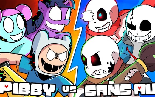 SANS AUs与CORRUPTED FINN、TWILIGHT、TAILS及更多的人见面!【FNF动画Compilation】