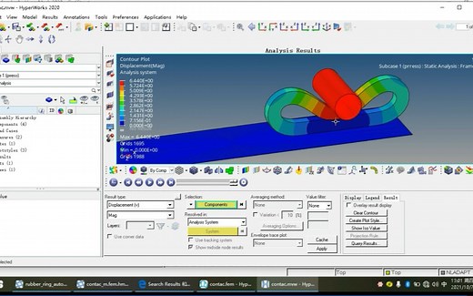 Optistruct接触分析设置 投币 关注，谢谢