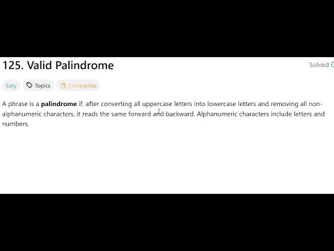 Valid Palindrome | @faang-academy