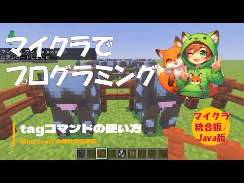 【マイクラ】tagコマンドの使い方 [統合版/Java版]：マインクラフトでプログラミング #マイクラ #マインクラフト #minecraft #tag #tp #プログラミング