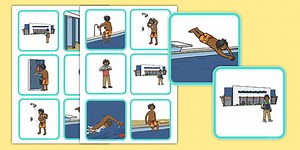 Swimming Pool Sequencing Cards