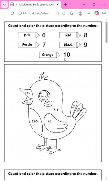 Subtraction Color by Number Worksheets | 1st Grade Math Coloring Pages for Early Finishers & Sub Plans Bundle Math Activity Worksheets - Etsy