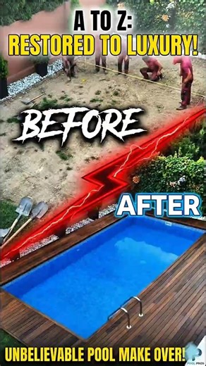 Incredible Backyard Transformation! From Dirt to Luxury Pool in Minutes ⏱️🔥|| #shorts