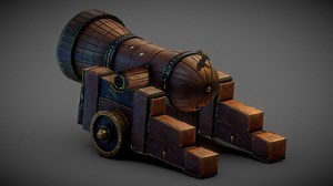 Stylized Cannon - 3D model by Tishkok