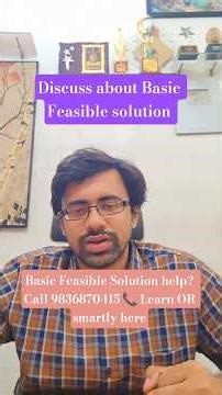 Basic Feasible Solution Explained | Linear Programming Concept #OperationsResearch #Maths